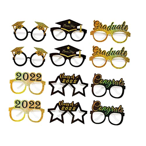 FUTUREORYY 12 Stück Abschlussbrillen Requisiten Foto-requisiten Für Den Abschlussball Grad Photo Booth Requisiten Brille Für Den Abschluss Vorabend Geformt Party Rahmen Papier von FUTUREORYY