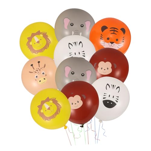 FUTUREORYY 12 Stück Latexballon Neon tierischer Partyballon Blase wasserballon Helium luftballons geburtstagsballons geburtstagsdekoration kinderparty Affenballon Dschungeltiere Emulsion von FUTUREORYY