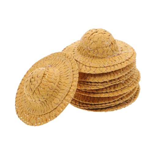 FUTUREORYY 12 Stück Teiliges Mini Papierhüte Kleine Handgewebte Puppenhüte für DIY Basteln Kreative Mini Hüte Dekoration für Puppen und Partyaccessoires von FUTUREORYY