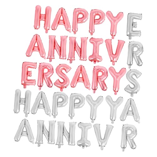 FUTUREORYY 2 Sätze Happy Anniversary Aluminiumfolie Ballons Silber und Roségold Schnelle Befüllung Wiederverwendbare Partydekoration für Hochzeit Feier FUTUREORYY 2 Sätze Happy Anniversary Aluminiumfolie Ballons Silber und Roségold Schnelle Befüllung Wiederverwendbare Partydekoration für Hochzeit Feier von FUTUREORYY