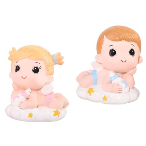 FUTUREORYY 2 Stück Cake Ornament Teilig Resin Prinzessin Figurine Tortendeko Kindergeburtstag Deko Torte Mädchen Junge Geburtstagskuchen Dekoration Sicher und Farbenfroh von FUTUREORYY