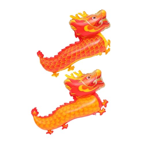 FUTUREORYY 2 Stück Teiliges Dragon Balloon aus Aluminiumfolie Dekorative Drachen luftballons für Lunar Year Familienfeiern Wand Außenbereich Festliche Atmosphäre Einfach zu Hängen von FUTUREORYY