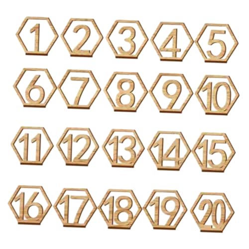 FUTUREORYY 20 Stück Teiliges Holz Tischnummern Sechseckig Wiederverwendbare Reserviert schilder aus Glattem Holz Dekorative Tischnummern für Hochzeit Geburtstag Party und Bankett Einfach zu von FUTUREORYY