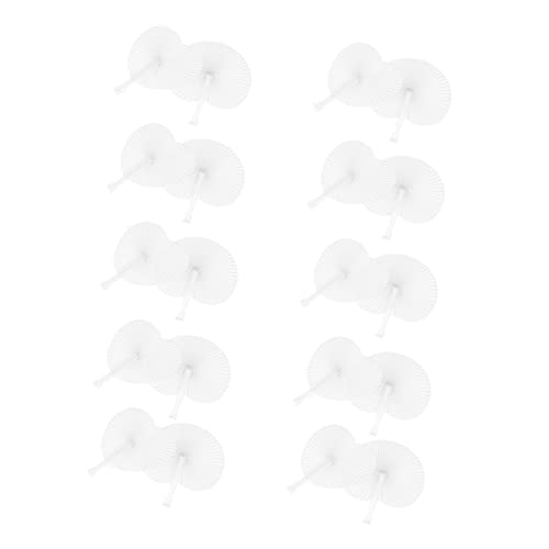 FUTUREORYY 20 Stück Weiße Faltbare Fächer Rund und Herzform Leichte Handfächer für Hochzeiten und Partys Blanko Design zum Gestalten und Dekorieren von FUTUREORYY