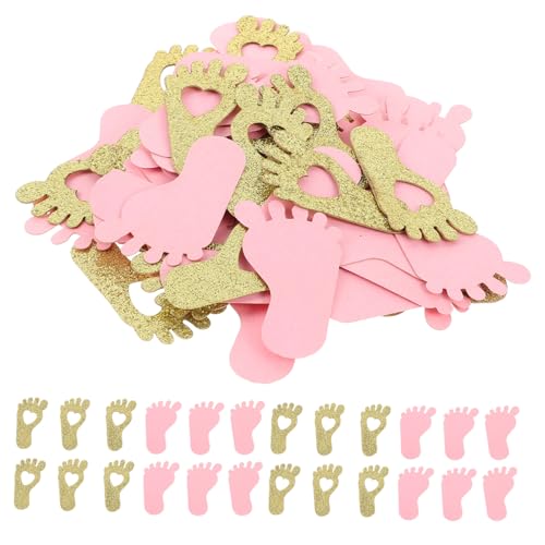FUTUREORYY 200 Stück Fußabdruck Papier Konfetti in Rosa und Gold Kreative Partydeko für Babyparty Tischstreu für Geburtstagsfeier und Shower Festliches Streudeko Zubehör FUTUREORYY 200 Stück Fußabdruck Papier Konfetti in Rosa und Gold Kreative Partydeko für Babyparty Tischstreu für Geburtstagsfeier und Shower Festliches Streudeko Zubehör von FUTUREORYY