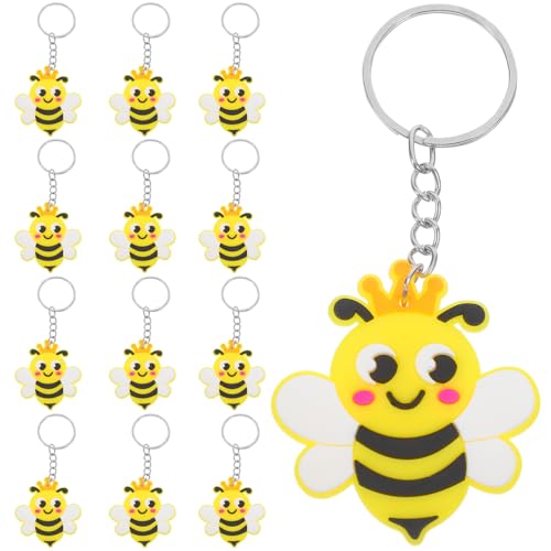FUTUREORYY 24 Stück Bienen Schlüsselanhänger Bienen Schlüsselring Süße Schlüsselanhänger Bienen Ornament Bienen Partygeschenk Kindergeburtstags Partygeschenke Bienen Schlüssel von FUTUREORYY