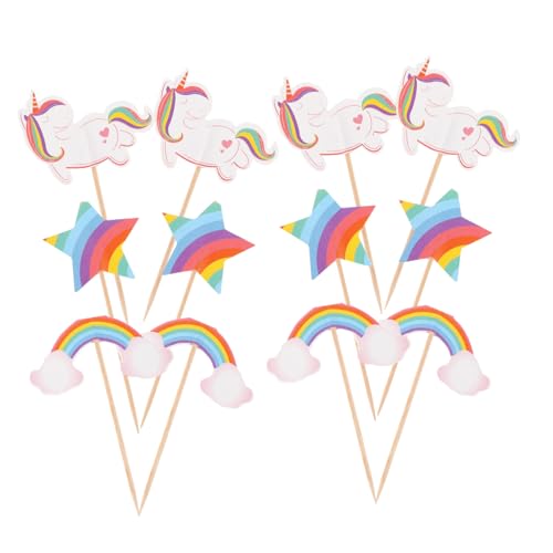 FUTUREORYY 24 Stück Kuchendekorations-Picks Partydekorationen Geburtstagsdekorationen Geburtstagsparty liefert alles zum geburtstag dekorationen Papier von FUTUREORYY