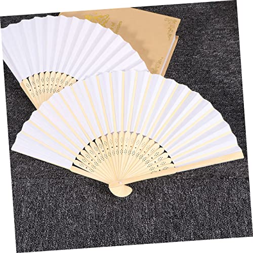 FUTUREORYY 3 Stück Faltbare Handfächer aus Papier zum Bemalen DIY Faltfächer mit Bambusgriff Blanko Handfächer für Hochzeit Wohn und Deko Leicht und Tragbar von FUTUREORYY