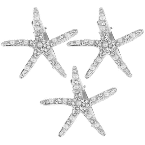 FUTUREORYY 3 Stück Seestern-haarnadel Frauen Haarnadeln Haarschmuck Für Die Hochzeit Sternhaar-accessoires Haarnadeln Haarschmuck Aus Strass Juwelenbesetzte Haarspangen Legierung Silver FUTUREORYY 3 Stück Seestern-haarnadel Frauen Haarnadeln Haarschmuck Für Die Hochzeit Sternhaar-accessoires Haarnadeln Haarschmuck Aus Strass Juwelenbesetzte Haarspangen Legierung Silver von FUTUREORYY