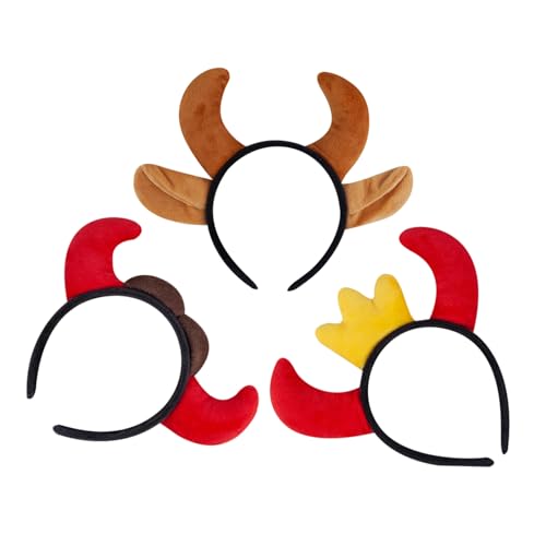 FUTUREORYY 3 Stück Teiliges Bull Horns Headband mit Weichen Leichten Hörnern und Kuhohren Komfortables Halloween Cosplay Haarreif für Erwachsene und Vielseitig für Party Festival Rollenspiel von FUTUREORYY