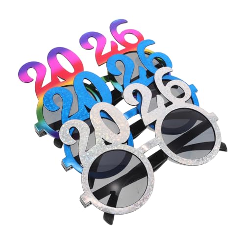 FUTUREORYY 3 Stück Teiliges Neujahrs Brillen aus Leichtem Kreative Zahlenform für Silvester und Weihnachtsfeiern Komfortabel Vielseitig als Partydeko und Foto Accessoire von FUTUREORYY