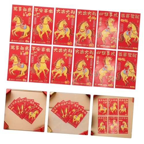 FUTUREORYY 300 Stk. Kreative Rote Umschläge Jahr Des Pferdes Lunar Envelopes für Chinesisches Neujahr Festliche Geldumschläge mit Kinderfreundlichen Mustern für Familienfeiern und FUTUREORYY 300 Stk. Kreative Rote Umschläge Jahr Des Pferdes Lunar Envelopes für Chinesisches Neujahr Festliche Geldumschläge mit Kinderfreundlichen Mustern für Familienfeiern und von FUTUREORYY