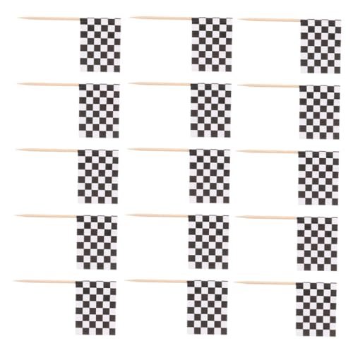 FUTUREORYY 360 Stück Teiliges Mini Karierte Racing Flaggen Zahnstocher Cupcake Toppers für Geburtstags Rennparty Dekoration Vielseitig für Kuchen Desserts Obstspieße Einfache Anwendung von FUTUREORYY