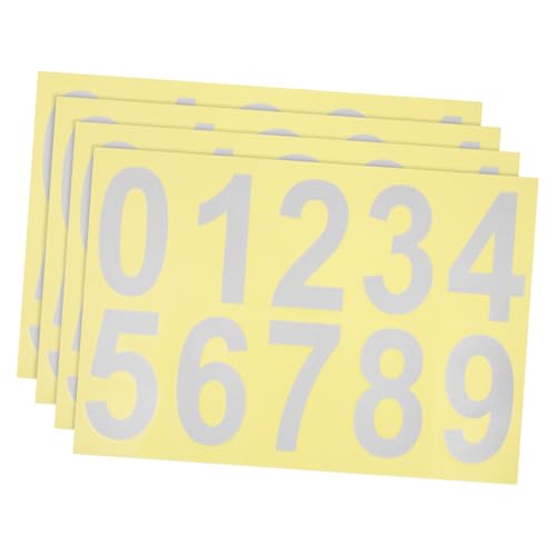 FUTUREORYY 4 Blätter Reflektierende Hausnummer Aufkleber Bögen PVC Selbstklebend Wetterfest Sichtbar für Briefkasten Tür Abfallbehälter Nummer Beschriftung von FUTUREORYY