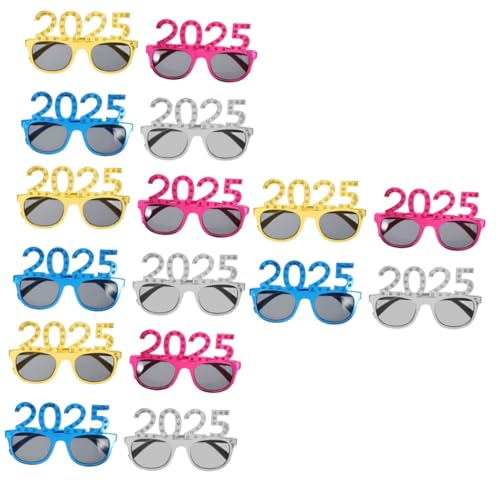 FUTUREORYY 4 Sätze Partybrille Teiliges Farbige Leichte Pc Brillen Mit Funkelnden Steinverzierungen Unisex Foto Requisiten Für Neujahrsfeier Karneval Und Festival 4 Stück * 4 von FUTUREORYY