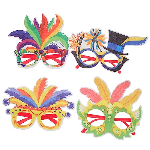 FUTUREORYY 4 Stück Dekoration Der Federbrillen Karneval Brille Gläser Party Lustig Erwachsene Karnevalsdekoration Karnevalsglas Kostümbrille Brillen Für Cosplay Plastik FUTUREORYY 4 Stück Dekoration Der Federbrillen Karneval Brille Gläser Party Lustig Erwachsene Karnevalsdekoration Karnevalsglas Kostümbrille Brillen Für Cosplay Plastik von FUTUREORYY