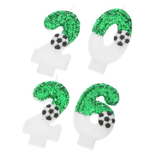 FUTUREORYY 4 Stück Fußball Zahlkerzen mit Glitzer Cake Topper für Geburtstagstorte Kreative Fußball Deko Einfach Anzuzünden Langlebig für Party Feier FUTUREORYY 4 Stück Fußball Zahlkerzen mit Glitzer Cake Topper für Geburtstagstorte Kreative Fußball Deko Einfach Anzuzünden Langlebig für Party Feier von FUTUREORYY