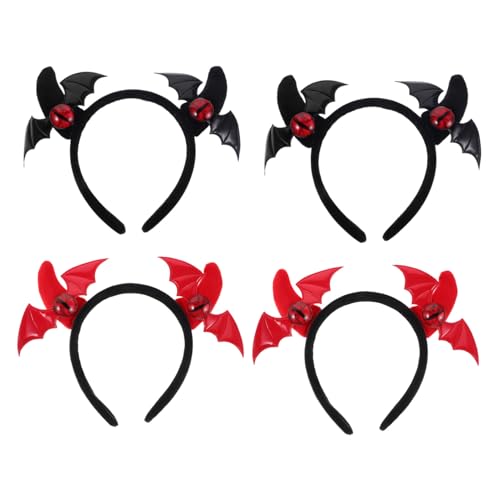 FUTUREORYY 4 Stück Teiliges Halloween Haarreif mit Dämonischen Hörnern Spiky Bat Headband Vielseitiges Cosplay Haar-accessoire für Party Kostüm und Dunkle Themen Wiederverwendbar und von FUTUREORYY
