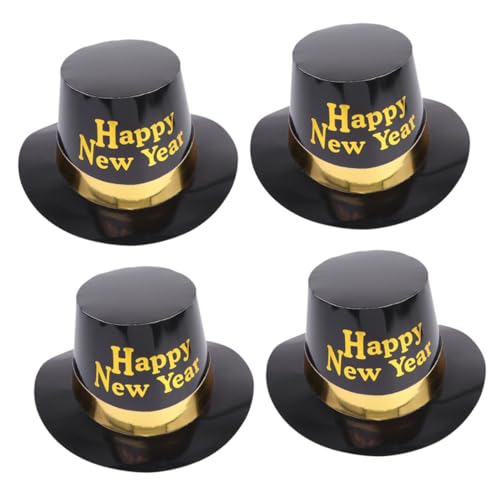 FUTUREORYY 4 Stück Teiliges Neujahr Partyhüte Schwarz Gold Frohes Neues Jahr Kostüm Accessoire Leichte Bequeme Kopfbedeckung für Silvester Feier und Fotoshootings FUTUREORYY 4 Stück Teiliges Neujahr Partyhüte Schwarz Gold Frohes Neues Jahr Kostüm Accessoire Leichte Bequeme Kopfbedeckung für Silvester Feier und Fotoshootings von FUTUREORYY