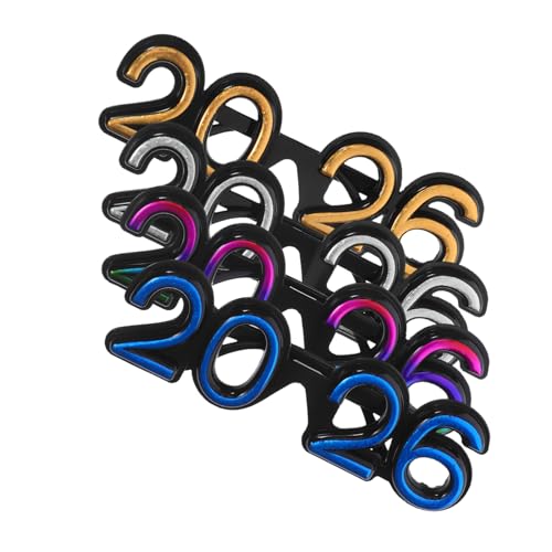 FUTUREORYY 4 Stück Teiliges Partybrillen mit Glitzereffekt Lustige Neujahrs Sonnenbrillen aus Leichtem Material für Erwachsene als Fotorequisiten und Festliche Partydekoration FUTUREORYY 4 Stück Teiliges Partybrillen mit Glitzereffekt Lustige Neujahrs Sonnenbrillen aus Leichtem Material für Erwachsene als Fotorequisiten und Festliche Partydekoration von FUTUREORYY
