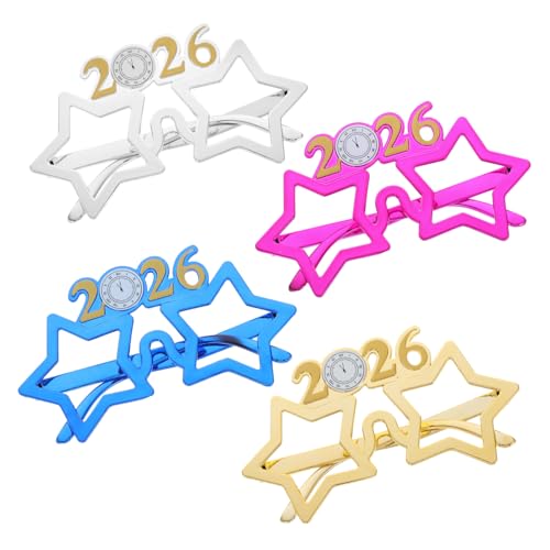 FUTUREORYY 4 Stück Teiliges Silvester Partybrillen Bunte Neujahrsbrillen für Silvesterfeiern Requisiten Leichte Bequeme Party Sonnenbrillen für Neujahrsabend FUTUREORYY 4 Stück Teiliges Silvester Partybrillen Bunte Neujahrsbrillen für Silvesterfeiern Requisiten Leichte Bequeme Party Sonnenbrillen für Neujahrsabend von FUTUREORYY