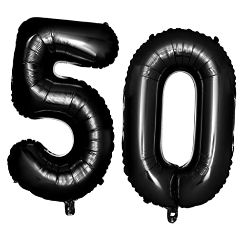 FUTUREORYY 40 50 Partyballons Luftballons Folienballons Zahlenballons Nummernballons Schwarz Jubiläumsballons von FUTUREORYY
