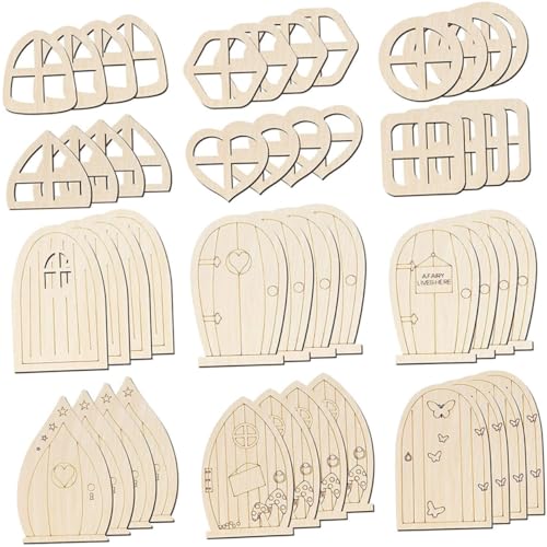 FUTUREORYY 48 Stück Teiliges Leeren Feentüren für DIY Gartendeko Bemalbare Miniatur türen für Kreative Handwerksprojekte Robuste Sichere Ornamente für Bastler FUTUREORYY 48 Stück Teiliges Leeren Feentüren für DIY Gartendeko Bemalbare Miniatur türen für Kreative Handwerksprojekte Robuste Sichere Ornamente für Bastler von FUTUREORYY