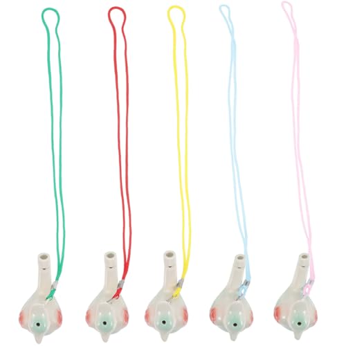 FUTUREORYY 5 Stück Keramische Vogelpfeifen mit Seil Wasserträller Vogelpfeifen Kindergeburtstag Sicherer Bunter Keramiklautsprecher für Party Spiel und Dekoration Zufällige Zufällige Farbe von FUTUREORYY