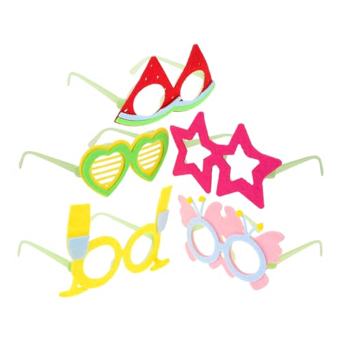 FUTUREORYY 5 Stück Leuchtende Partybrillen für Weiche Leichte Foto-requisiten Geburtstagsfeier Kreative Cartoon-designs Spaßige Spielerische Kinderbrillen für Fotospaß und Kostüm von FUTUREORYY