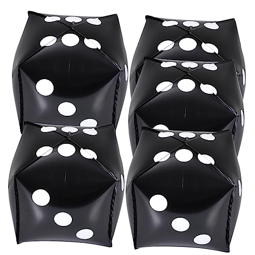 FUTUREORYY 5 Stück Würfel Folienballons Schwarz Party Deko Würfel Luftballons Selbstabdichtend für Poker Themenparty und Gruppenevents von FUTUREORYY