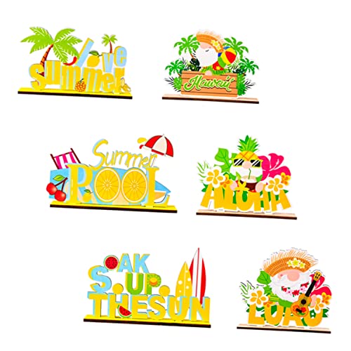 FUTUREORYY 6 Stück Holzbuchstaben Teiliges für Hawaii Mottoparty Stilvolle Holzornamente für Geburtstagsfeiern und Festliche Anlässe für Zuhause Büro und Veranstaltungen von FUTUREORYY