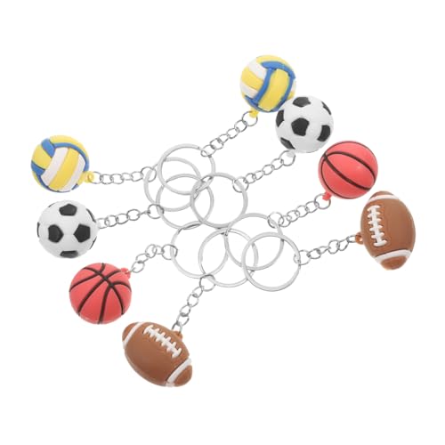 FUTUREORYY 8 Stück Kugelornamente schlüsselanhänger Fußballschlüsselkette Ball Party gefallen Basketball-Anhänger Fußball -Schlüsselbund Mini-Sportbälle Legierung von FUTUREORYY