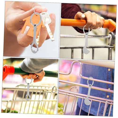 FUTUREORYY 8 Stück Teiliges Edelstahl Einkaufswagenchip mit Schlüsselanhänger Praktische Metall Pfandmarken für Einkaufswagen Kompakt Langlebig für Schlüsselbund und Einkaufswagen Öffnung von FUTUREORYY