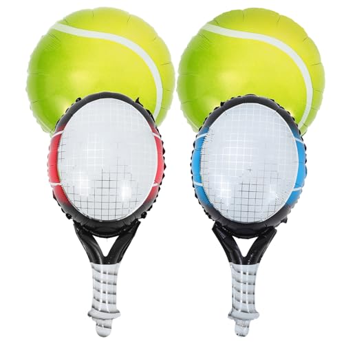 FUTUREORYY Aufblasbares Tennisball Tennisschläger deko set Leichte Folienballons in Blau und Rot Schnelle Montage für Tennis bachelorette party und Geburtstagsfeier von FUTUREORYY