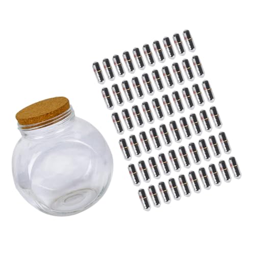 FUTUREORYY Capsule Wishing Bottle Set Schwarz mit Glasflasche und Korken Multifunktional für Botschaften Schmucksteine Dekoration Wiederverwendbar Kreatives Geschenk für Liebhaber und von FUTUREORYY