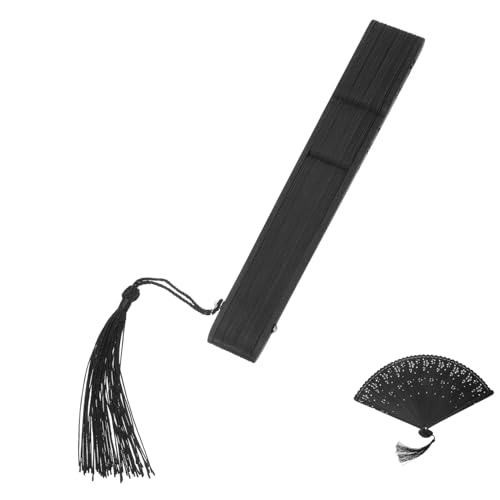 FUTUREORYY Faltbarer Handfächer aus Eleganter Chinesischer Klappfächer Schwarz für Tanz Dekoration und Performance Leicht Tragbar Perfektes Accessoire für Sommerveranstaltungen und Fotografie von FUTUREORYY