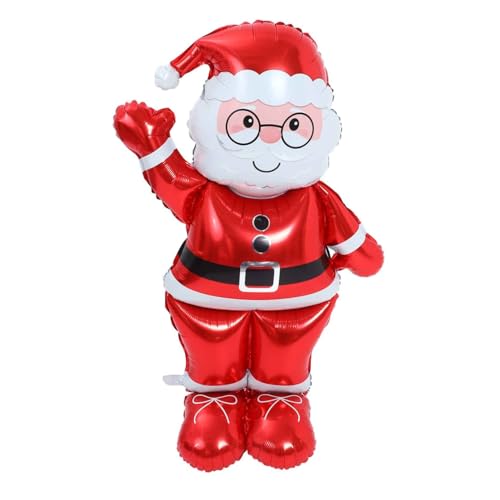 FUTUREORYY Großer Aufblasbarer Weihnachtsmann Luftballon Aluminiumfolie Stehender Santa Claus Weihnachtsdeko Für Innen Außen Dekoration Wiederverwendbar von FUTUREORYY