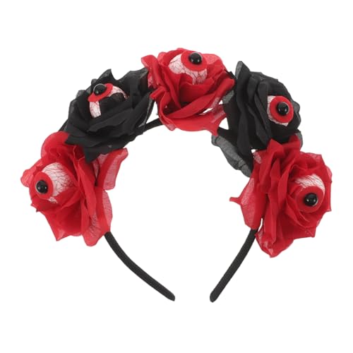 FUTUREORYY Gruseliger Halloween Haarreif mit Augenrose Realistisches Party Headwear für Damen und Teens Bequemes Wiederverwendbares Blumenkostüm Zubehör von FUTUREORYY