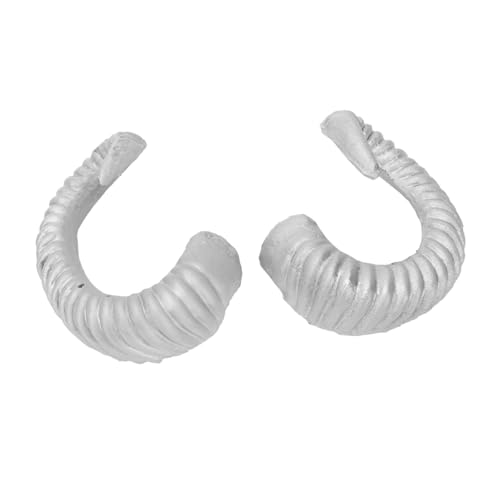 FUTUREORYY Halloween Cosplay Stirnband mit Silbernen Schafhörnern Mittlere Auffälliger Kopfschmuck für Karneval Kostümparty und Fasching Einzigartiges DIY Accessoire für Erwachsene von FUTUREORYY