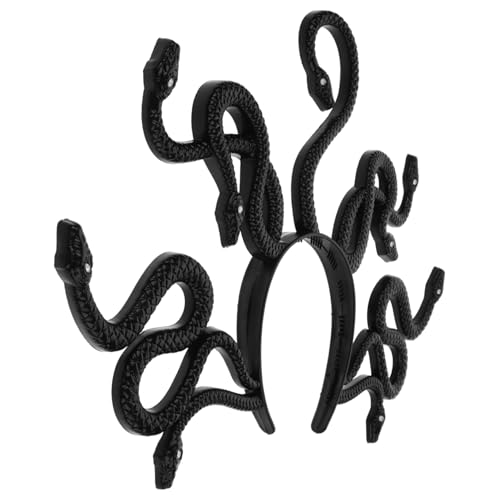 FUTUREORYY Halloween Schlangen stirnband mit Medusa schlangenkopf Schwarzes Großes Funkelndes Kostüm accessoire für Karneval Maskerade und Griechisches Mythologie cosplay von FUTUREORYY