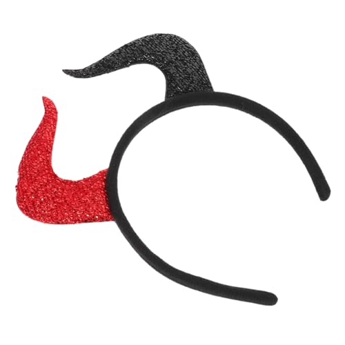 FUTUREORYY Halloween Teufelshörner Haarreif Rot-schwarz Leichter Dämonen Kopfschmuck Modisches Cosplay Headwear für Damen Vielseitiges Partyzubehör für Halloween und Karneval FUTUREORYY Halloween Teufelshörner Haarreif Rot-schwarz Leichter Dämonen Kopfschmuck Modisches Cosplay Headwear für Damen Vielseitiges Partyzubehör für Halloween und Karneval von FUTUREORYY