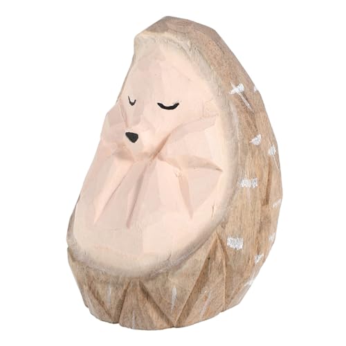 FUTUREORYY Handgefertigte Holzfigur Süße Geschnitzte Igel-skulptur Für Schreibtisch Und Auto Robustes Design Aus Massivem Holz Für Wohn Und Bürodeko von FUTUREORYY