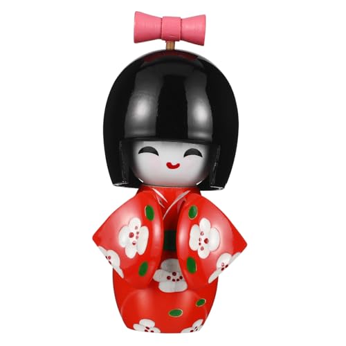 FUTUREORYY Japanische Kimono Puppe aus Holz Handgefertigte Dekoration mit Süßem Design Farbenfrohe für Zuhause Verschönerung von Zimmern von FUTUREORYY