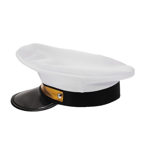 FUTUREORYY Kapitänsmütze Weiß Partyhut Erwachsene Segler Bootsmütze Klassisch Leicht Atmungsaktiv Für Karneval Cosplay Bühnenauftritt FUTUREORYY Kapitänsmütze Weiß Partyhut Erwachsene Segler Bootsmütze Klassisch Leicht Atmungsaktiv Für Karneval Cosplay Bühnenauftritt von FUTUREORYY