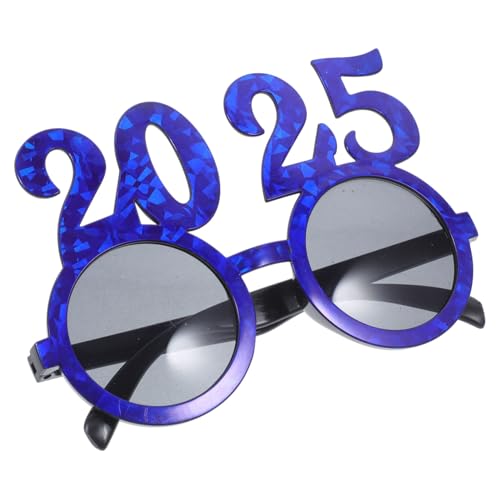 FUTUREORYY Leuchtende Silvester Partybrille Blaues Rundes Design Holografische Zahlen Lustige Neujahrs Accessoires für Erwachsene für Silvester und Abschlussfeiern von FUTUREORYY