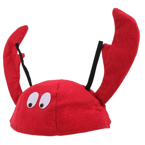FUTUREORYY Lobster Flanell Hut Rot Lustiger Karneval Tierhut Halloween Party Kostüm Zubehör Erwachsene von FUTUREORYY