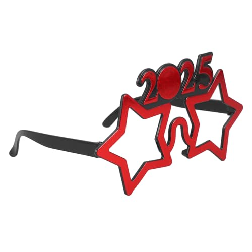 FUTUREORYY Neujahrsbrille Partybrille für Erwachsene Rote Zahlen Brille Stern Design Spaßige Partybrillen als Fotoaccessoire für Silvester Feier und Jahreswechsel von FUTUREORYY