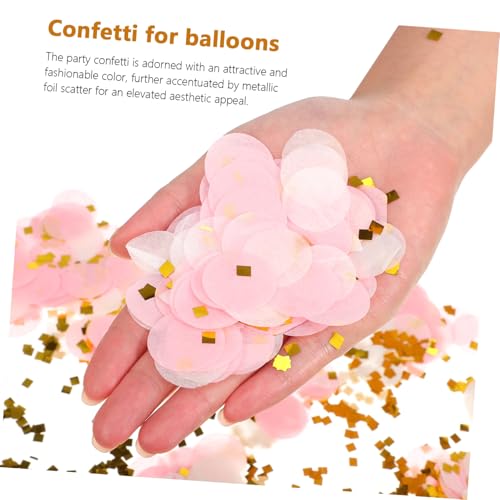 FUTUREORYY Pack Papierkonfetti Hellrosa mit Metallic Folienpunkten Runde Streudeko für Geburtstag Hochzeit Party Tischdekoration Zartes Papierfüllmaterial für Ballons und Festliche Anlässe von FUTUREORYY