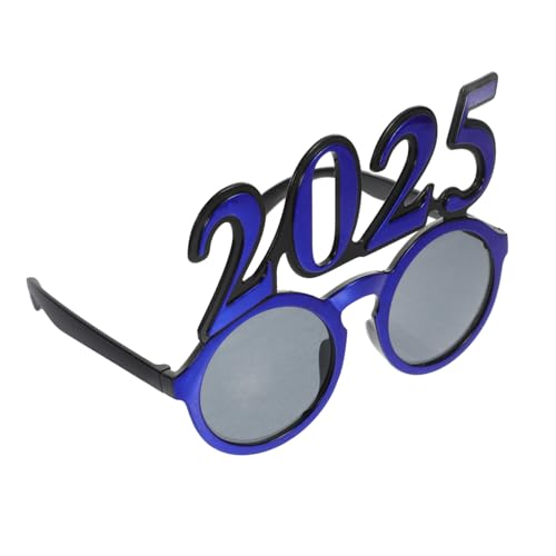 FUTUREORYY Partybrille Rundes Design Leuchtend Blau Silvester Neujahrsfeier Foto Requisite für Erwachsene und Familien von FUTUREORYY
