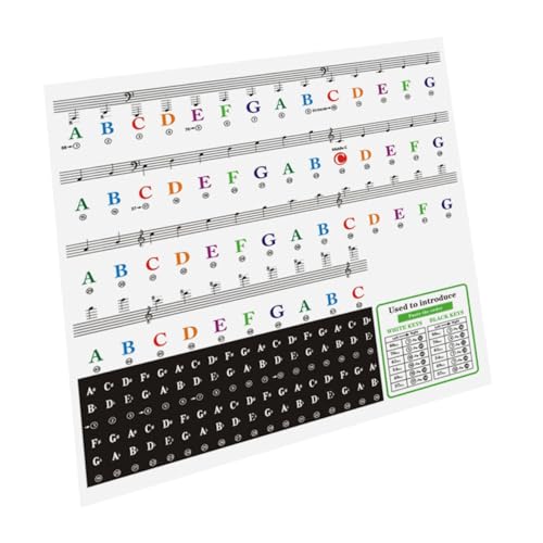 FUTUREORYY Piano Sticker für Elektronische Tastatur Tasten Abnehmbar Leicht Klare Noten und Buchstaben für Anfänger zum Einfachen Lernen und Schnellerer Tastenerkennung von FUTUREORYY